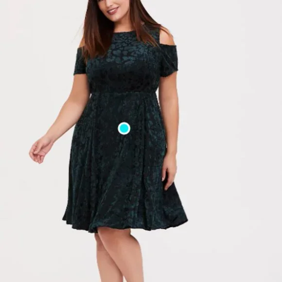 Torrid green velvet dress- Leopard print